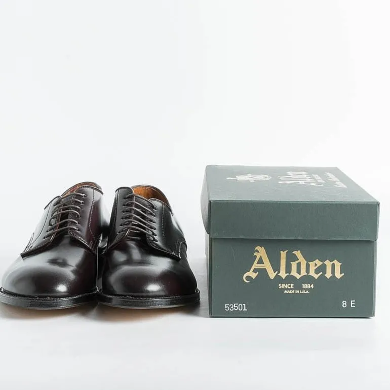 Alden Derby And Oxford Shoes* - 53501 - Smooth Modified Derby (Ergonomic) - Cordovan Color 8