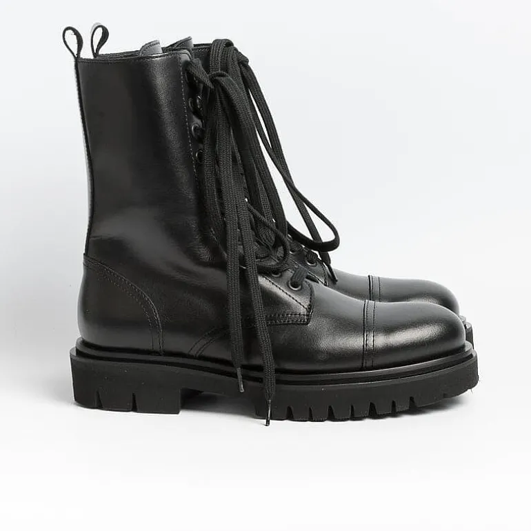 ANNA F Combat Boots* - Amphibian - 9544 - Nappa - Black