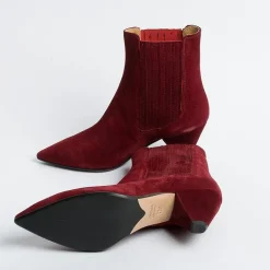 Anna F. Ankle Boots*Anna F - Ankle Boot - 9884 - Velor Carmine