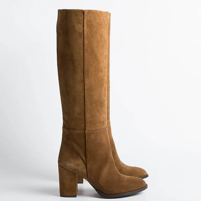 Anna F. Boots*Anna F - Boots - 9863 - Velor - Burnt