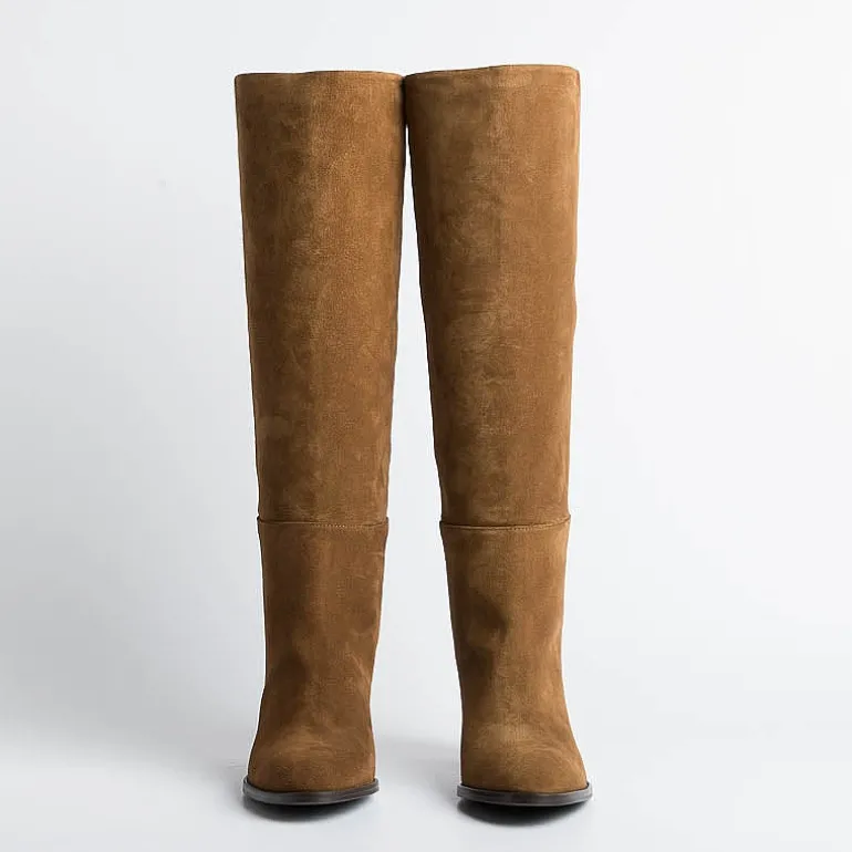 Anna F. Boots*Anna F - Boots - 9863 - Velor - Burnt