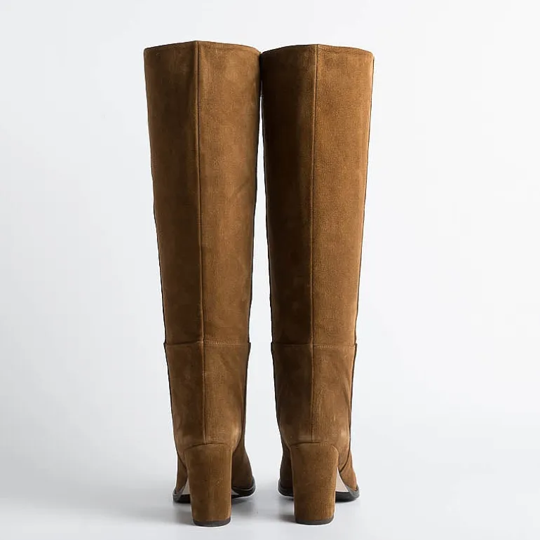 Anna F. Boots*Anna F - Boots - 9863 - Velor - Burnt