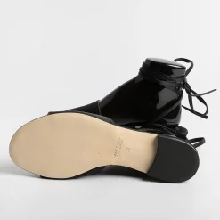 Anna F. Low Sandals* - Flat Sandals 3440 - Black Satin