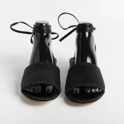 Anna F. Low Sandals* - Flat Sandals 3440 - Black Satin