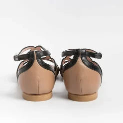 Anna F. Low Sandals* - Flat Sandals 3671 - Camelia Black