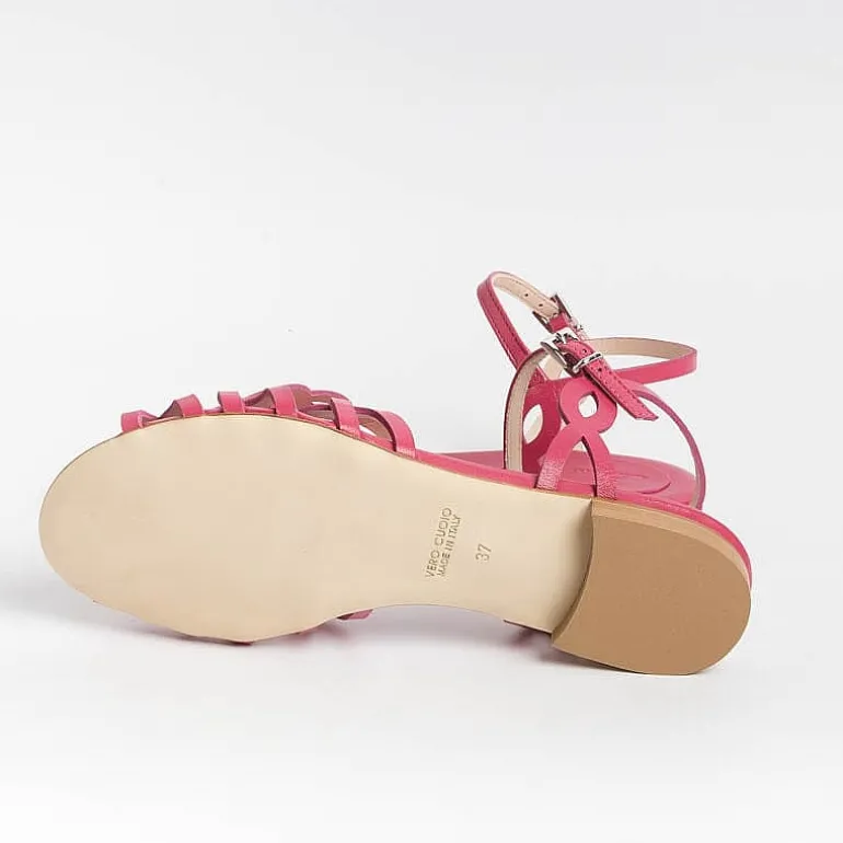 Anna F. Low Sandals* - Flat Sandals 3669 - Fuchsia