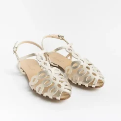 Anna F. Low Sandals* - Flat Sandals 3628 - Platinum Laminate