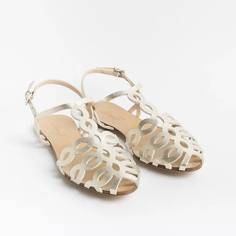 Anna F. Ceremony - Shoes And Clutches* - Flat Sandals 3628 - Platinum Laminate