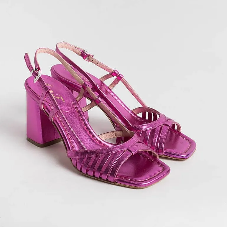 Anna F. Sandals With Heel* - Sandals With Heels - 3623 - Fuchsia Laminate