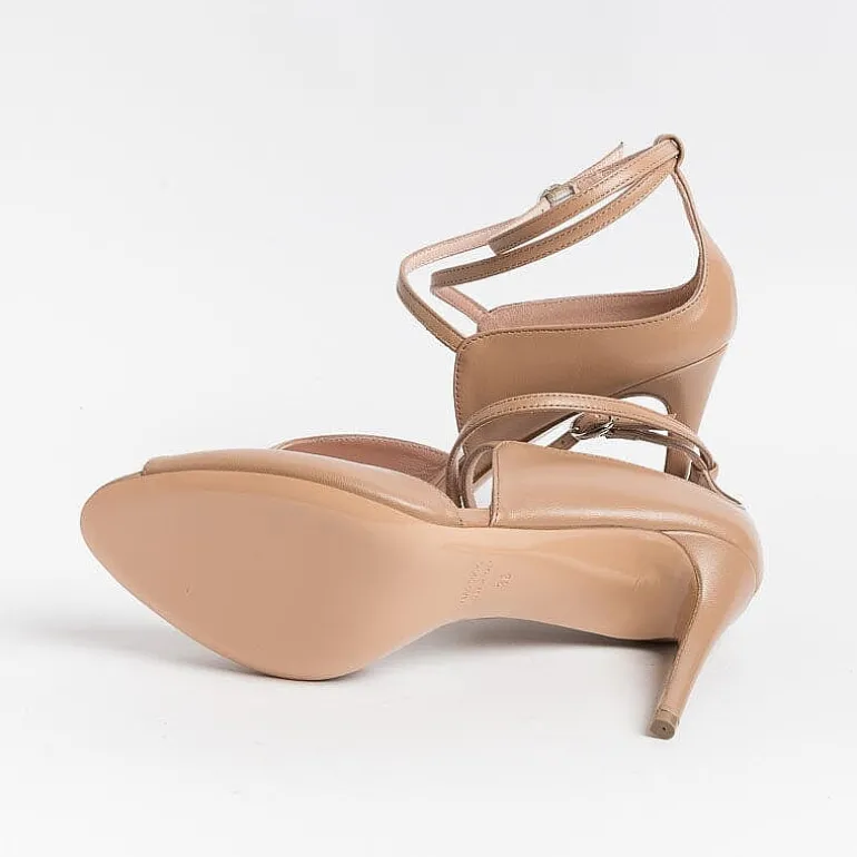 Anna F. Sandals With Heel* - Sandals With Heels - 3640 - Nappa Camelia