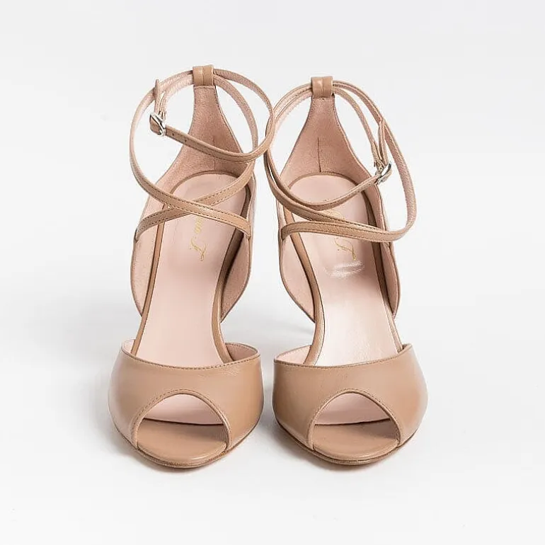 Anna F. Sandals With Heel* - Sandals With Heels - 3640 - Nappa Camelia