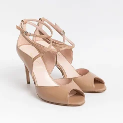 Anna F. Sandals With Heel* - Sandals With Heels - 3640 - Nappa Camelia