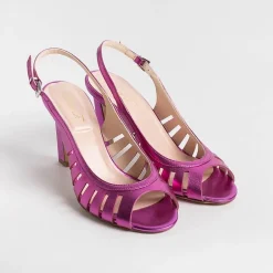 Anna F. Sandals With Heel* - Sandals With Heels - 3656 - Fuchsia Laminate
