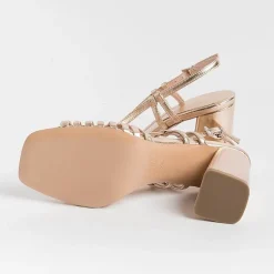 Anna F. Sandals With Heel* - Sandals With Heels - 3623 - Powder Laminate