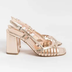 Anna F. Sandals With Heel* - Sandals With Heels - 3623 - Powder Laminate