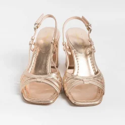 Anna F. Sandals With Heel* - Sandals With Heels - 3623 - Powder Laminate