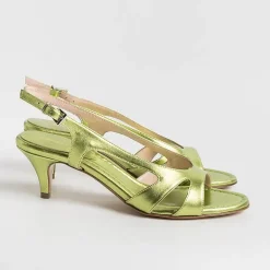 Anna F. Sandals With Heel* - Sandals With Heels - 3664 - Lime Laminate