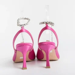 Anna F. Sandals With Heel*Anna F - Sandals With Heels - 3416 - Fuchsia Satin