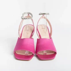 Anna F. Sandals With Heel*Anna F - Sandals With Heels - 3416 - Fuchsia Satin