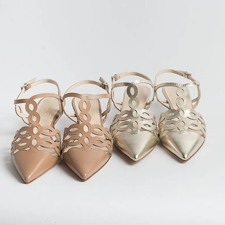 Anna F. Ceremony - Shoes And Clutches* - Sling Back - 1483 - Platinum Laminate