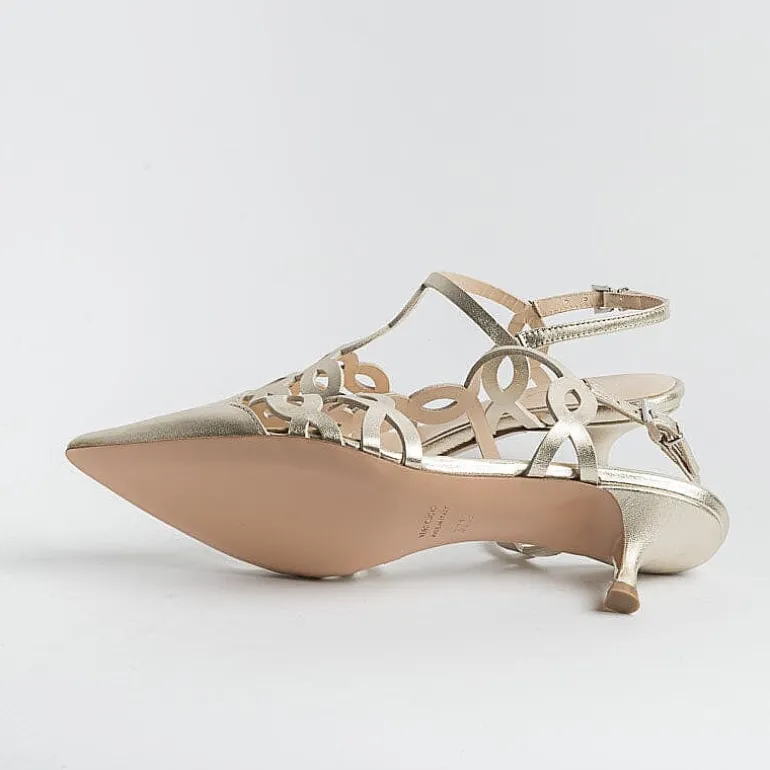 Anna F. Wedding Shoes* - Sling Back - 1483 - Platinum Laminate
