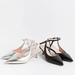 Anna F. Ceremony - Shoes And Clutches* - Slingback - 1411 - Silver Laminate