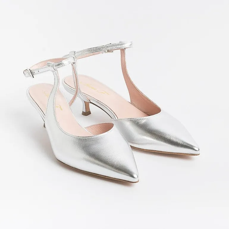 Anna F. Ceremony - Shoes And Clutches* - Slingback - 1411 - Silver Laminate