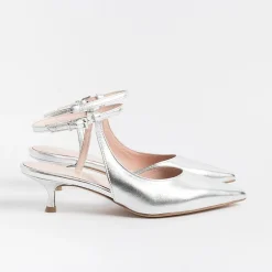 Anna F. Ceremony - Shoes And Clutches* - Slingback - 1411 - Silver Laminate