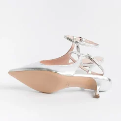 Anna F. Ceremony - Shoes And Clutches* - Slingback - 1411 - Silver Laminate