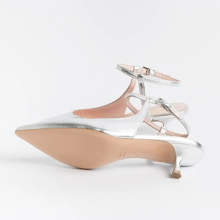 Anna F. Ceremony - Shoes And Clutches* - Slingback - 1411 - Silver Laminate