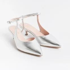 Anna F. Wedding Shoes* - Slingback - 1411 - Silver Laminate