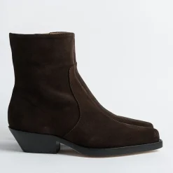 Anna F. Texans*Anna F - Texan Ankle Boot - 9677 - Dark Brown Velor