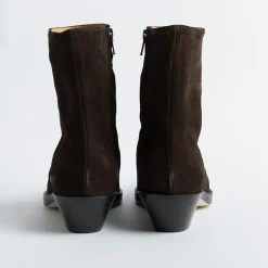 Anna F. Ankle Boots*Anna F - Texan Ankle Boot - 9677 - Dark Brown Velor