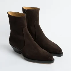 Anna F. Ankle Boots*Anna F - Texan Ankle Boot - 9677 - Dark Brown Velor