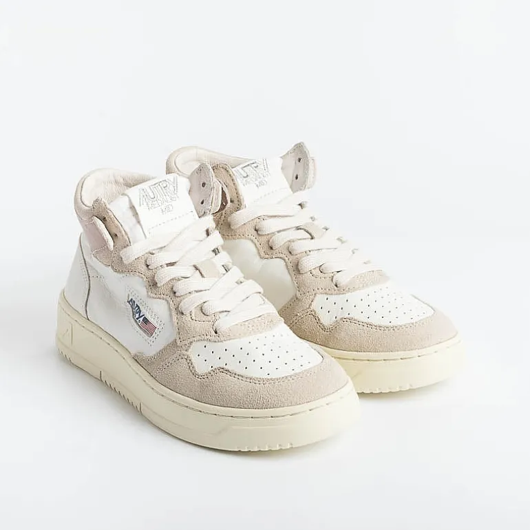 AUTRY - Collezione donna Sneakers*Autry - Aumw Gs02 - Sneakers Mid Wom Goat - White Pink