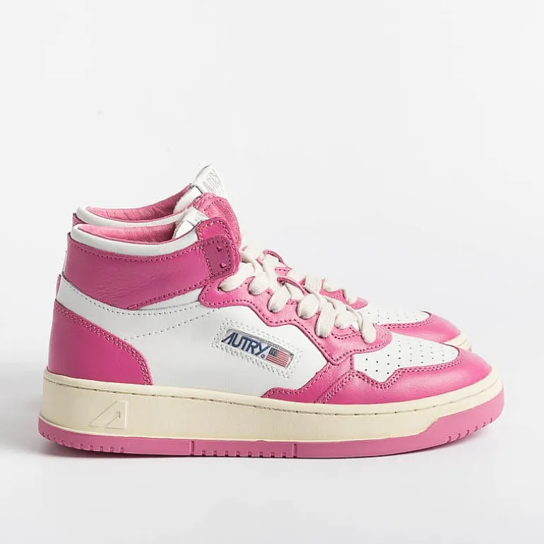 AUTRY - Collezione donna Sneakers*Autry - Aumw Wb14 - Sneakers Mid Wom Leat - Pink Bubble