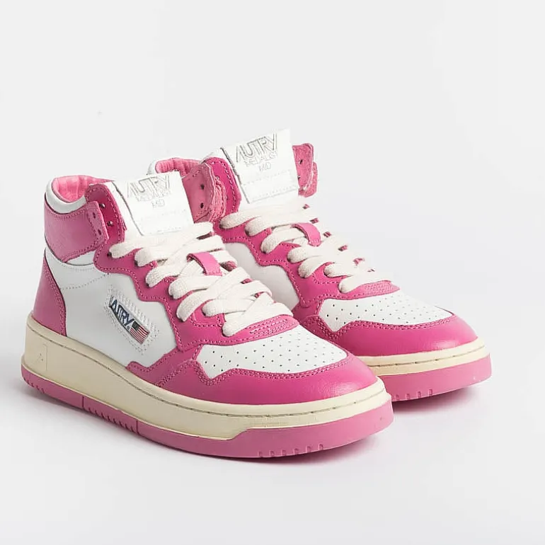 AUTRY - Collezione donna Sneakers*Autry - Aumw Wb14 - Sneakers Mid Wom Leat - Pink Bubble
