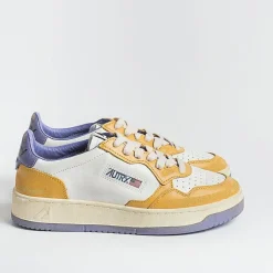 AUTRY - Collezione uomo Sneakers*Autry - Sneakers Avlm Cl03 - Low Man Crack Leat Vintage - White Yellow Purple