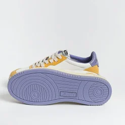 AUTRY - Collezione uomo Sneakers*Autry - Sneakers Avlm Cl03 - Low Man Crack Leat Vintage - White Yellow Purple