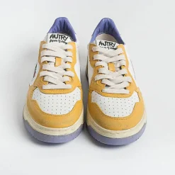 AUTRY - Collezione uomo Sneakers*Autry - Sneakers Avlm Cl03 - Low Man Crack Leat Vintage - White Yellow Purple