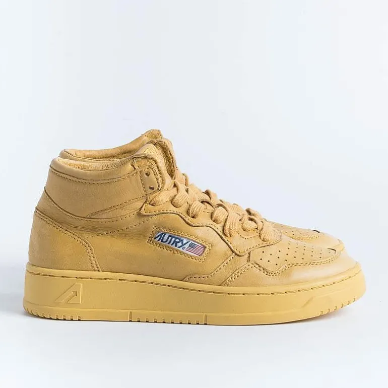 AUTRY - Collezione donna Sneakers*Autry Aumw Sg05 - Sneakers Mid Wom Solid Goat - Mustard