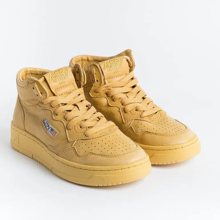 AUTRY - Collezione donna Sneakers*Autry Aumw Sg05 - Sneakers Mid Wom Solid Goat - Mustard