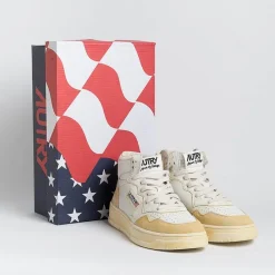 AUTRY - Collezione donna Sneakers*Autry Avmw Yl01 - Sneakers Mid Wom Leat/Leat - Super Vintage - White