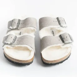 BIRKENSTOCK Low Sandals* - Flat Sandals 1017403 - Arizona Fur - Grey