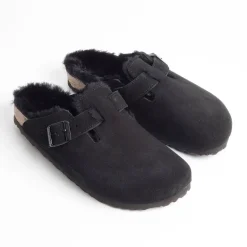 BIRKENSTOCK Sabots And Sleepers* - Sleepers 0259883 - Boston Fur - Black