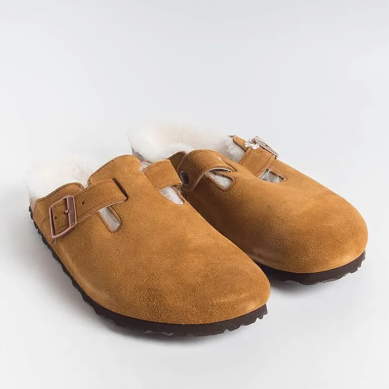 BIRKENSTOCK Sabots And Sleepers* - Sleepers 1001141- Boston Fur - Mink