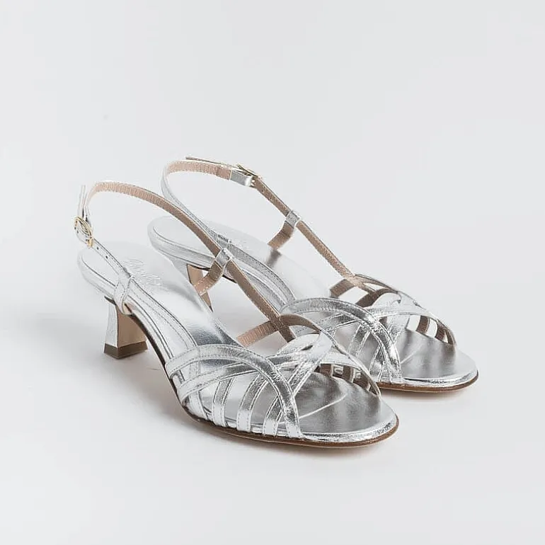 CHEVILLE Wedding Shoes* - Sandals With Heel - Clizia - Silver