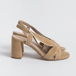CHEVILLE Sandals With Heel* - Sandals With Heels - Ines - Gold Leather