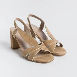 CHEVILLE Sandals With Heel* - Sandals With Heels - Ines - Gold Leather
