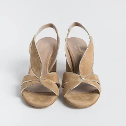 CHEVILLE Sandals With Heel* - Sandals With Heels - Ines - Gold Leather